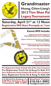 2012-Legacy-Tournament-Flyer-Legal for the Tien Shan Pai Legacy Tournament at the US Martial Arts Academy, Ltd.,Timonium Maryland U.S.A.