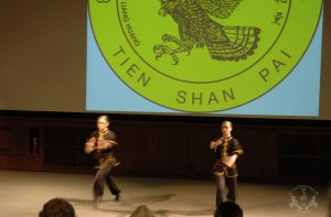 On April 21st, to celebrate his 40th anniversary of teaching in the U.S. Grandmaster Huang hosted the Tien Shan Pai Charity Demonstration at the Kossiakoff Center Auditorium of the Johns Hopkins Applied Physics Laboratory, (APL), Laurel, Maryland. US Martial Arts Academy, Ltd Black Sash students performing at the TIen Shan Pai Charity Demonstration. Funds raised were donated to Sparks of Change Foundation in honor of Daniel Siegel.