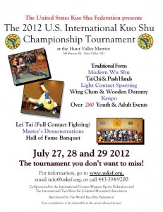 2012 U.S. International Kuo Shu Championship Tournament flyer
