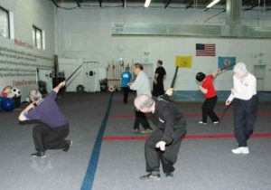 Straight sword form in Adult Tai Chi class at U.S. Martial Arts Academy, Ltd. Timonium, Maryland