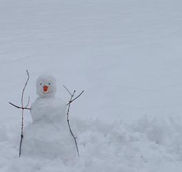 Snowman photographed by Maricar Jakubowski for use by US Martial Arts Academy, Ltd, where children and adults learn self-defense, self-discipline, focus, fitness, balance, and self-respect through Kung Fu and Tai Chi.
