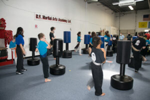 Learning self-defense and improving fitness, focus, fitness, strength, self-discipline, balance, confidence in Family Kung Fu in class and on-line during Covid-19 restrictions, May 2021 at US Martial Arts Academy, Ltd in Cockeysville, Maryland 21030, www.usmaltd.com, 410-561-9882.