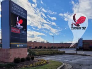 US Martial Arts Academy, Ltd. York Road entrance in Cockeysville. Md 21030 Self-defense Kung Fu improving fitness, focus, fitness, strength, self-discipline, balance, confidence, and memory thru Kung Fu, for students from 4 through adult. www.usmaltd.com; 410-561-9882